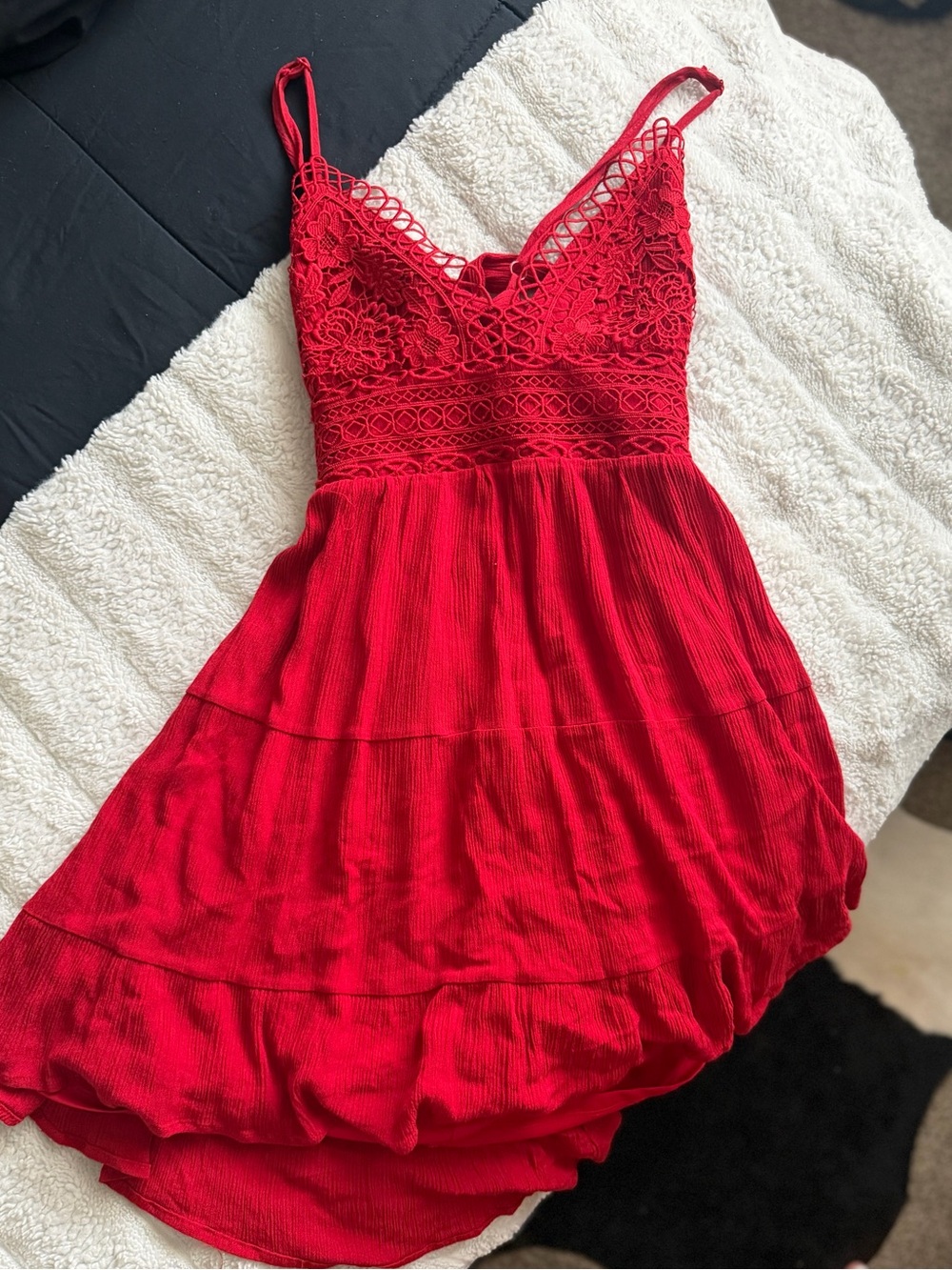 Altar'd State Red Sleeveless Dress with Tie Detail